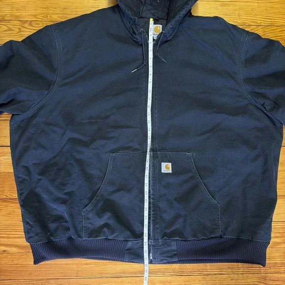 Carhartt Duck Canvas Jacket Mens 4XL Tall J140 Black Hooded Full Zip Made in USA - Picture 13 of 16